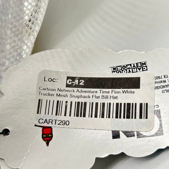 Cartoon Network Adventure Time Finn Adult OS White Trucker Snapback Mesh Hat NEW - Picture 8 of 9